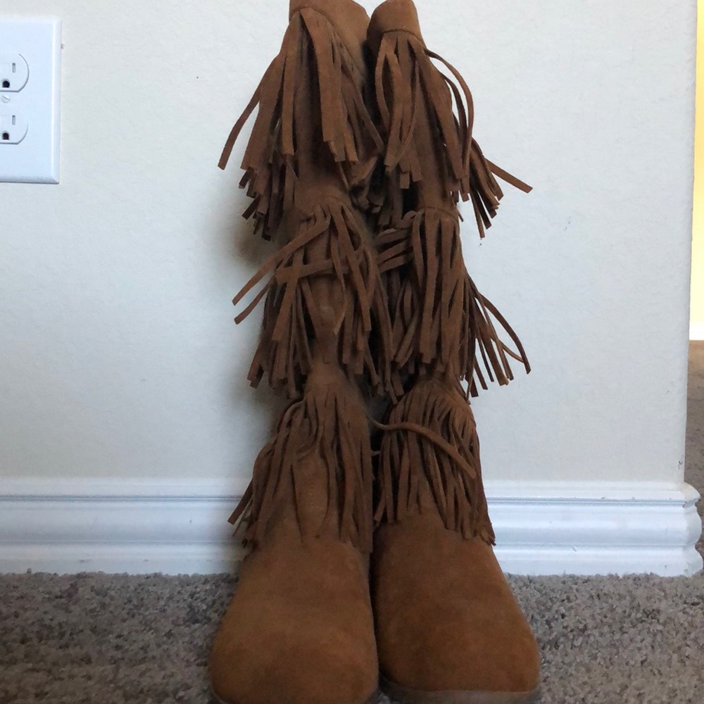 Brown Fringe Boots